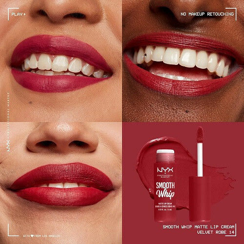 NYX Professional Makeup Smooth Whip Matte Lip Cream Υγρό Κραγιόν Matte Velvet Robe 4ml