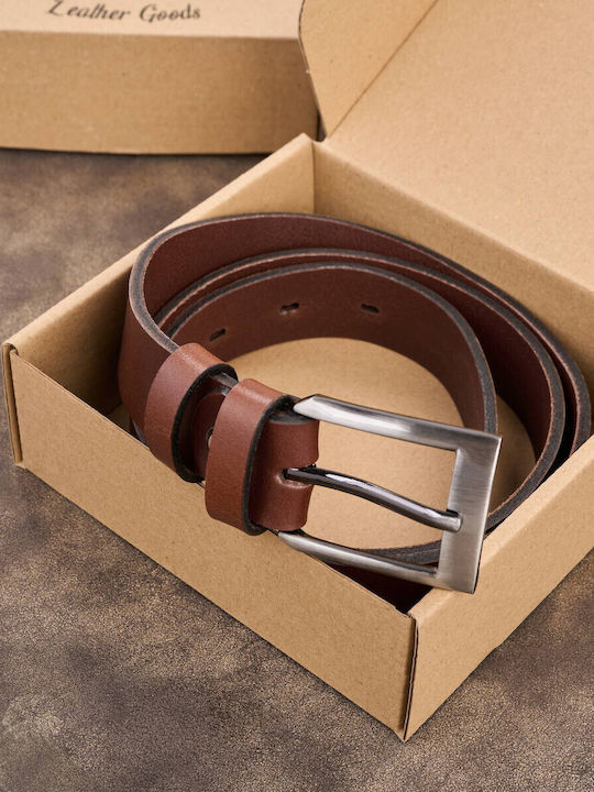 Herren Gürtel Leder Tabac Braun
