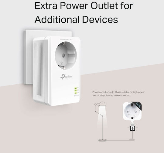 TP-LINK TL-PA7017P KIT v4 Powerline Double Wired with Passthrough Socket and Gigabit Ethernet Port
