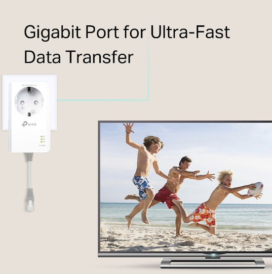 TP-LINK TL-PA7017P KIT v4 Powerline Double Wired with Passthrough Socket and Gigabit Ethernet Port