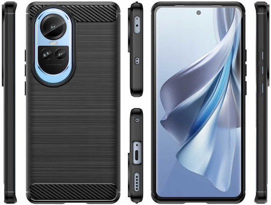 Spacecase Carbon Задна корица Черен (Oppo Reno 10, Oppo Reno 10 Pro 5G)