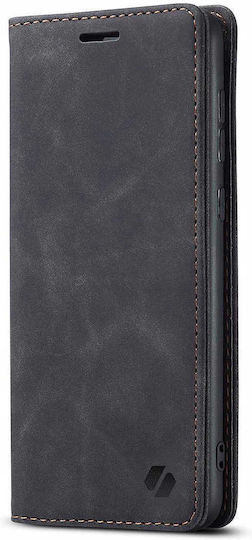Spacecase Wallet Din Piele / Silicon Negru (Galaxy S21 5G)