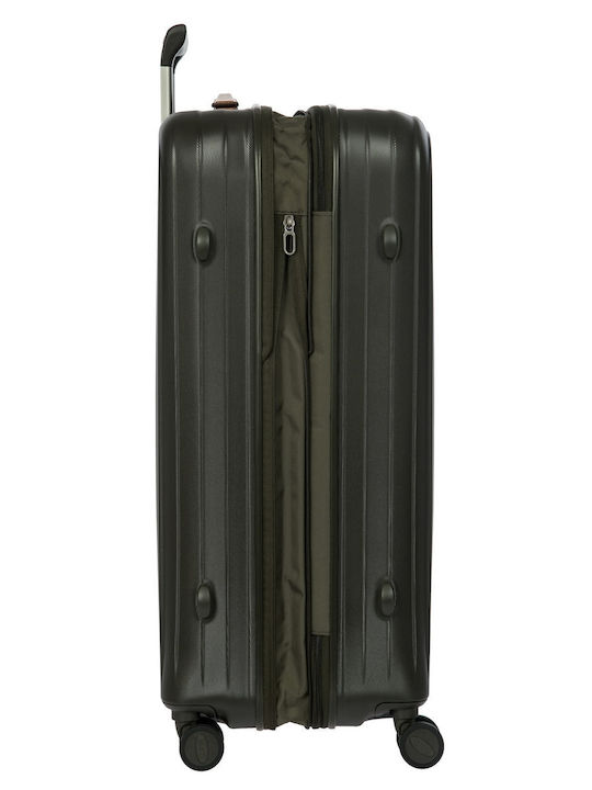 Bric's Milano Large Olive Travel Suitcase with 4 Wheels Height 75cm