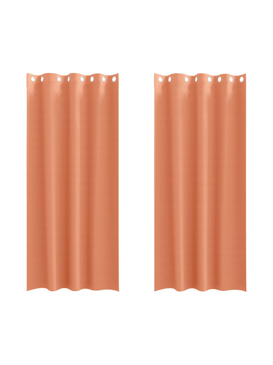 vidaXL Set Perdele cu Capse Portocalii 140x225 cm