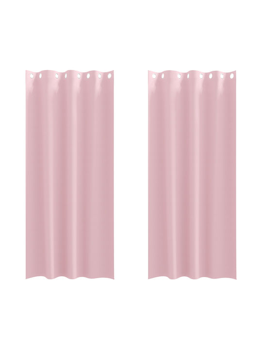 vidaXL Set of Pink Window Curtains with Grommets 140x245cm