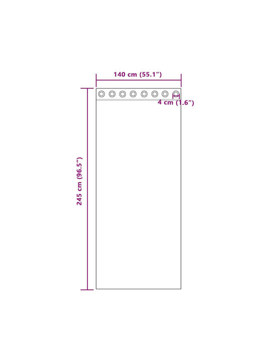 vidaXL Set of Pink Window Curtains with Grommets 140x245cm