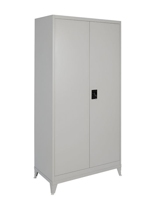 Zweiflügeliger Schrank Damian 2d Shelf Metallisch 85x39x180cm