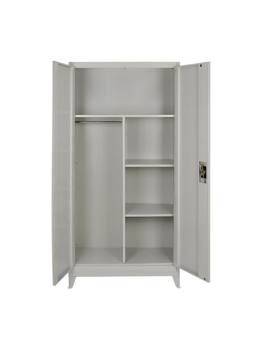 Zweiflügeliger Schrank Damian 2d Shelf Metallisch 85x39x180cm