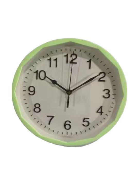 Ρολόι Τοίχου Πλαστικό Πράσινο Ø26cm