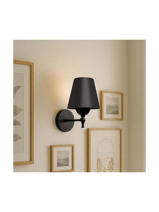 GloboStar Modern Lamp Wall with Socket E27 Black 14x26cm