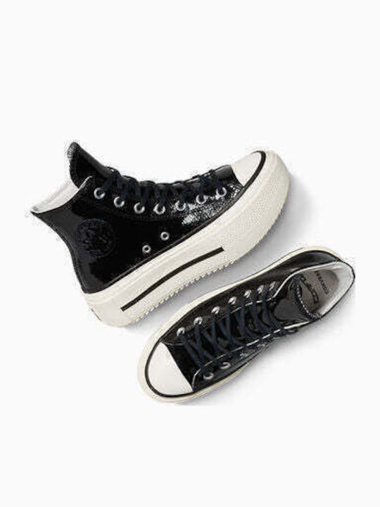 Γυναικεία Flatforms Μποτάκια Μαύρα