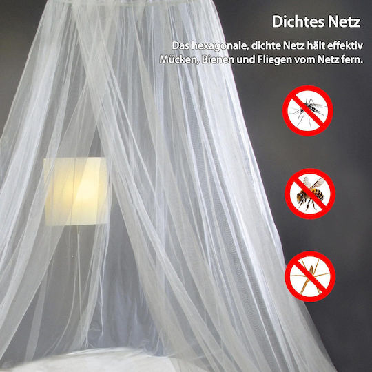 Aumayco Hanging White Bed Mosquito Net Drill-Free Installation Kit
