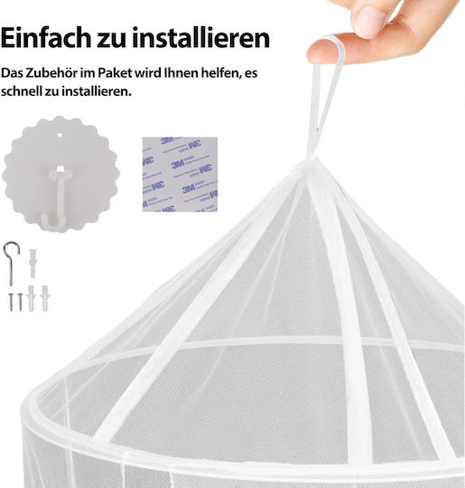 Aumayco Hanging White Bed Mosquito Net Drill-Free Installation Kit