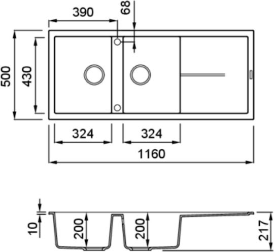 Elleci LGU50062 Drop-In Μ116xΠ50см Bianco Elleci LGU50062 Drop-In Μ116xΠ50см Bianco
