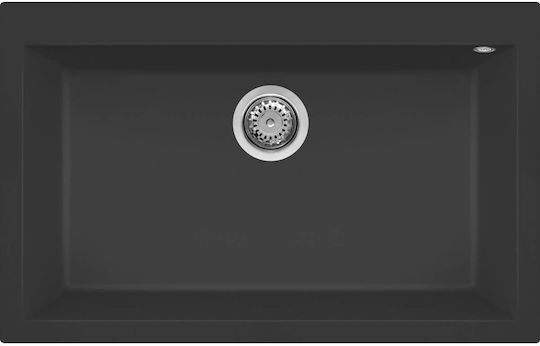 Elleci Quadra 130 Granitek LGQ13040 Drop-In Мивка от Синтетичен Гранит Ш79xД50см Full Black 40