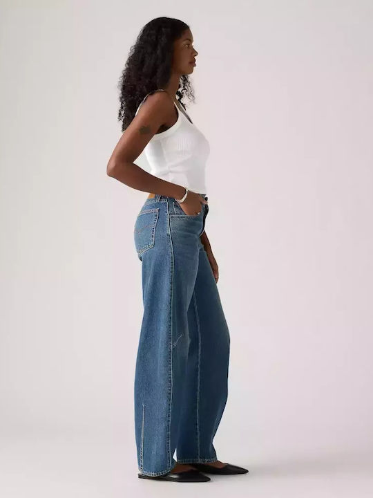 Barrel Women's Jean Trousers Mid Rise in Dad Fit