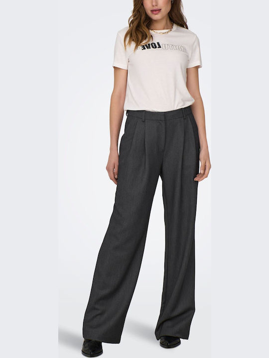 Damen Stoff Hose Dark Grey Melange