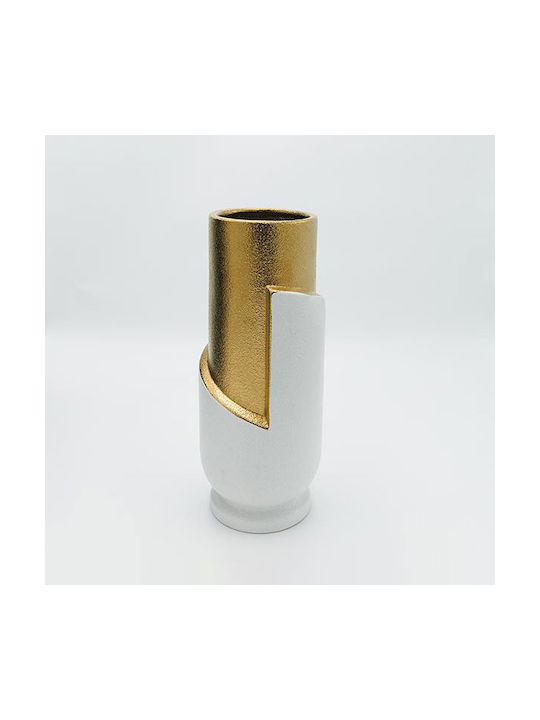 Decorative Vase White 12.5x12.5x30.5cm