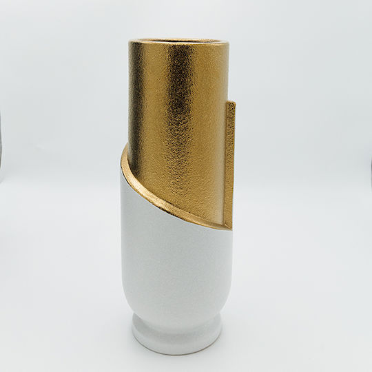 Keramik Vase Weiß 13,5x36,5cm