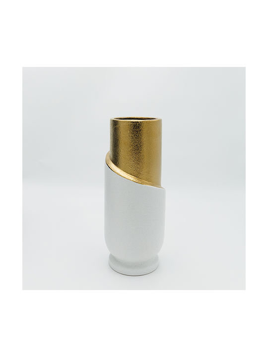 Decorative Vase White 12.5x12.5x30.5cm