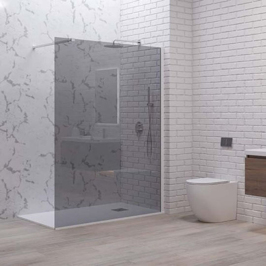 Karag Walkin 1 Σταθερό Πλαϊνό Ντουζιέρας 90x200cm Fume White Karag Walkin 1 Σταθερό Πλαϊνό Ντουζιέρας 90x200cm Fume White