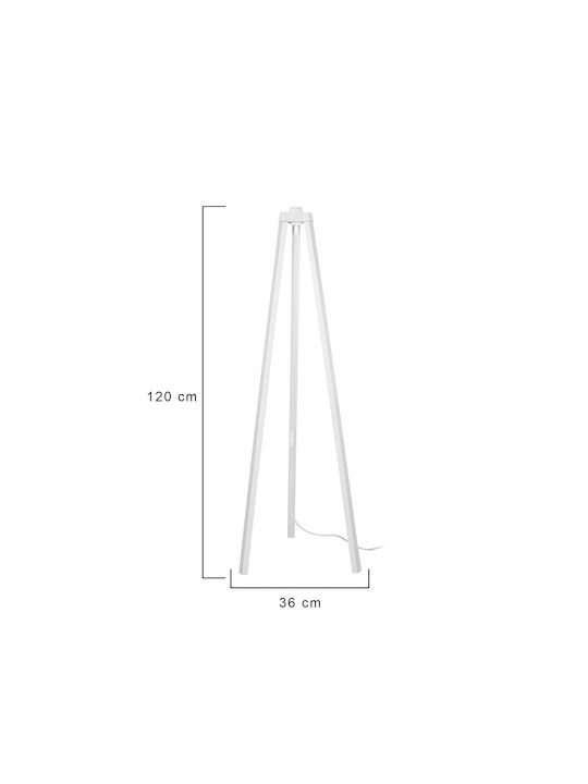 GloboStar Tripod Φωτιστικό Δαπέδου Υ120xΜ38εκ. με Ντουί για Λαμπτήρα E27 Λευκό