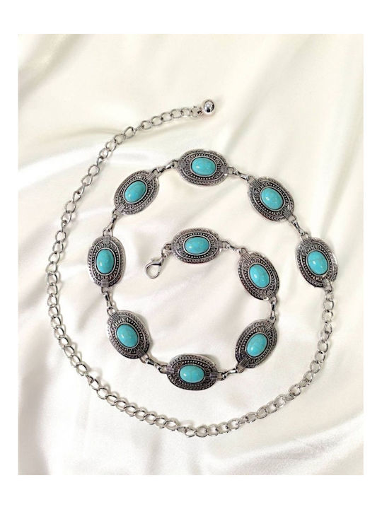 Women's Belt Chain Silver