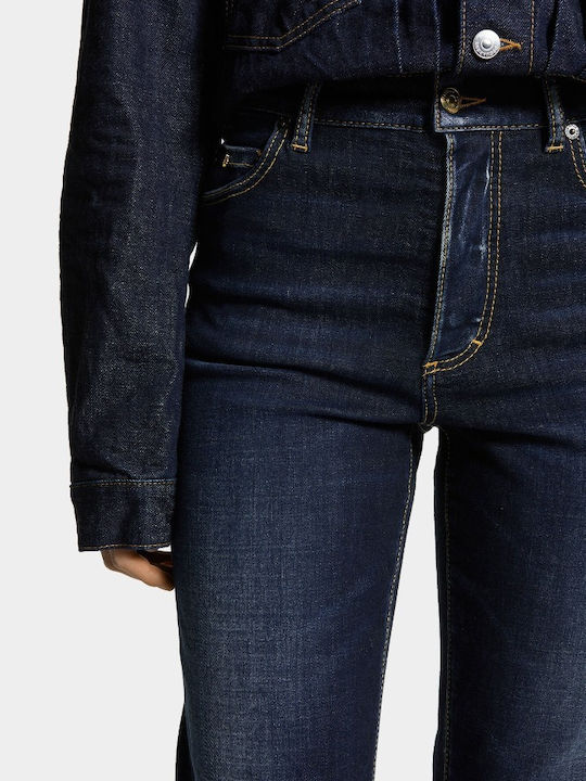 Men's Elastic Jeans Pants with Regular Fit Dark Blue