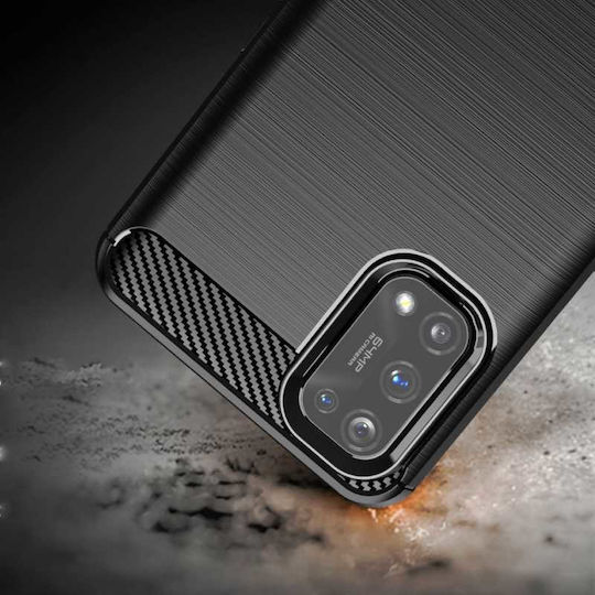 Spacecase Carbon Silicone Black Back Cover (Realme 7 Pro)