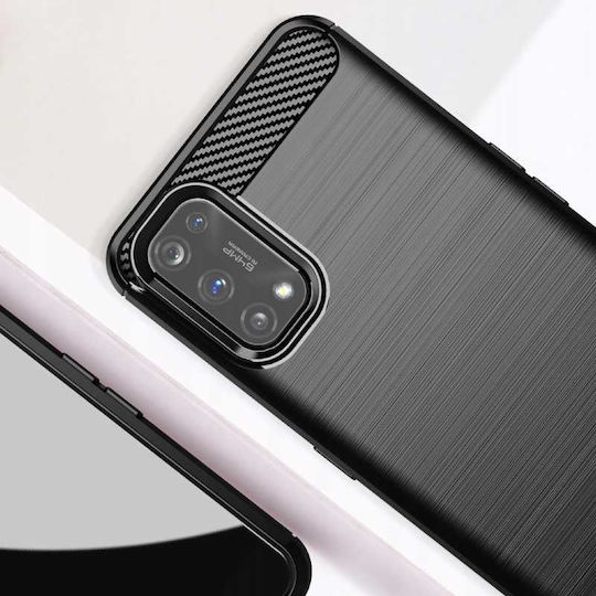 Spacecase Carbon Silicone Black Back Cover (Realme 7 Pro)