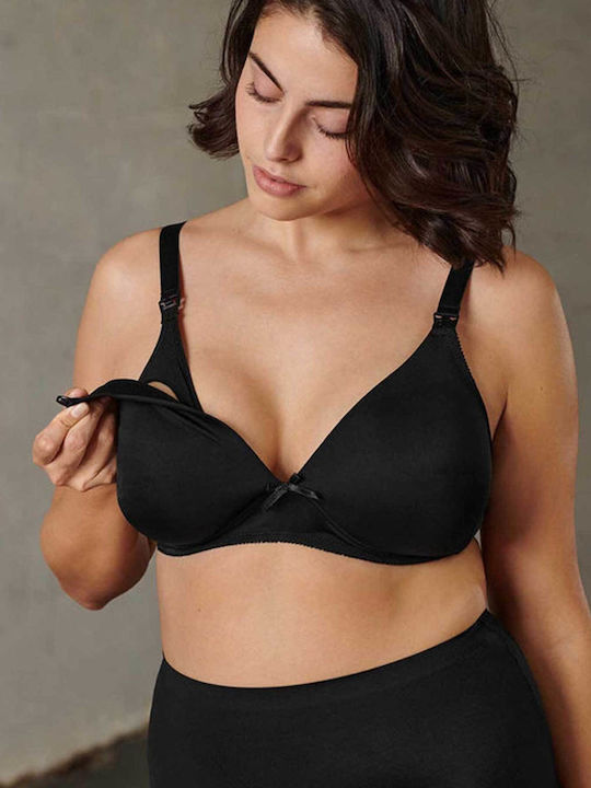Naturana Maternity & Nursing Bra with Clips Black