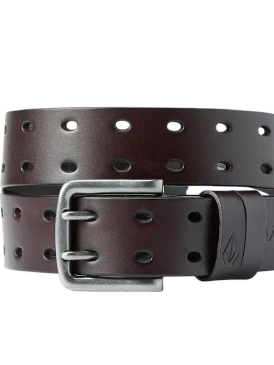 Two Spike Herren Gürtel Leder Braun