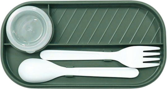 Uncle George Cutie pentru Mâncare Plastic Verde Potrivit pentru Cuptor cu Microunde 1000ml 1buc
