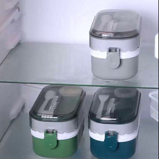 Uncle George Cutie pentru Mâncare Plastic Verde Potrivit pentru Cuptor cu Microunde 1000ml 1buc