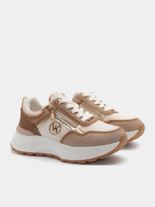 Γυναικεία Sneakers Μπεζ-σκούρο