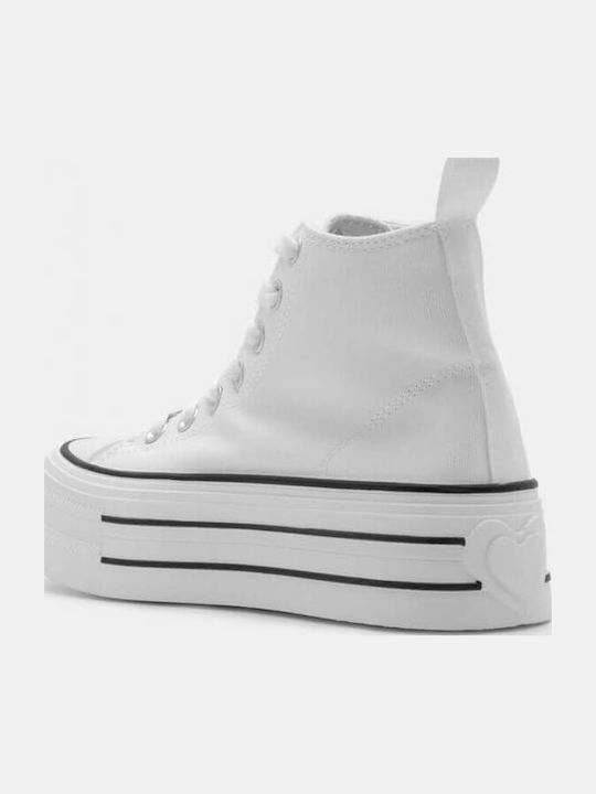 Γυναικεία Flatforms Μποτάκια Λευκό