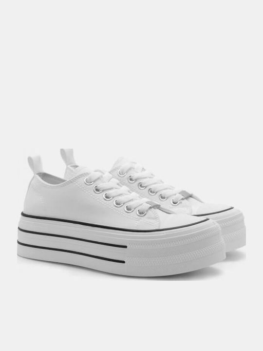 Damen Flatforms Sneakers Weiß