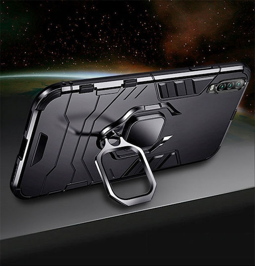 Spacecase Umschlag Rückseite Kunststoff / Silikon Schwarz (Huawei P30)