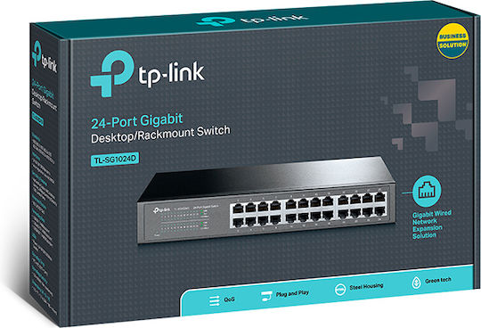 TP-LINK TL-SG1024D Unmanaged L2 Switch with 24 Gigabit (1Gbps) Ethernet Ports