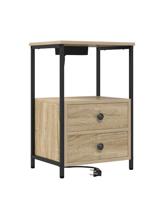 Wooden Bedside Tables Sonoma Oak 2 Pieces 40x31x60cm