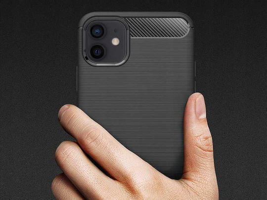 Spacecase Carbon Back Cover Μαύρο (iPhone 12 / 12 Pro)