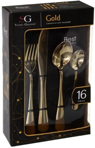 Set de Tacâmuri Inoxidabil Auriu 16buc