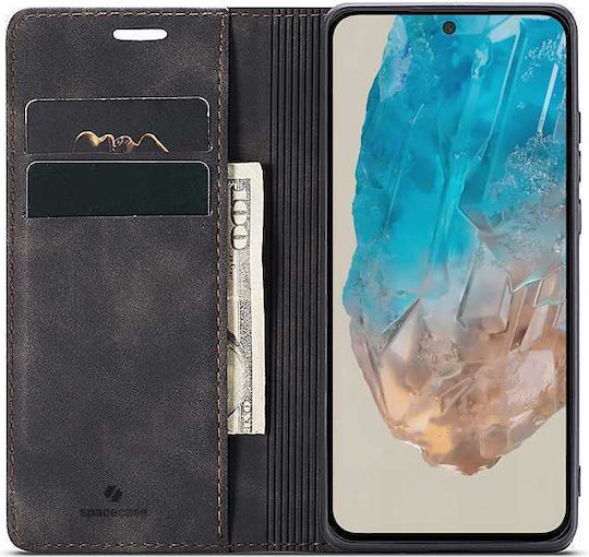 Spacecase Портмоне Кожен / Силиконов Черен Samsung Galaxy M35 5G