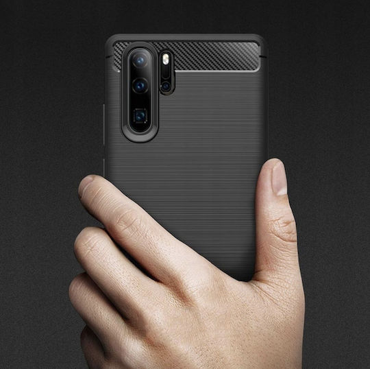 Spacecase Carbon Back Cover Σιλικόνης Μαύρο (Huawei P30)