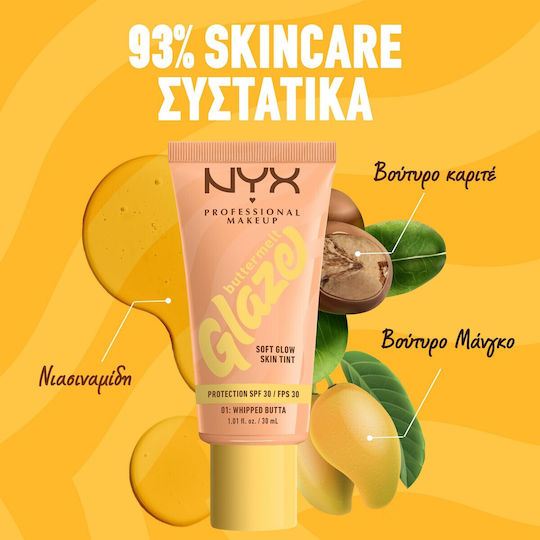 NYX Professional Makeup Buttermelt Glaze Soft Glow Skin Tint Mov/alb 05 Chai Butta 30ml