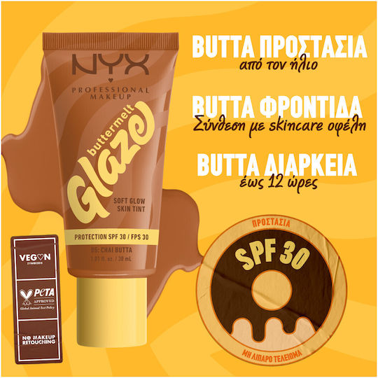 NYX Professional Makeup Buttermelt Glaze Soft Glow Skin Tint Mov/alb 05 Chai Butta 30ml