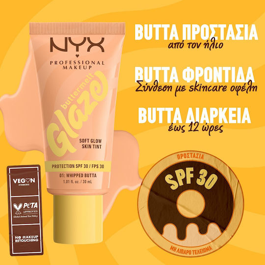 NYX Professional Makeup Buttermelt Glaze Soft Glow Skin Tint Mov/alb 05 Chai Butta 30ml