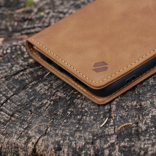 Spacecase Wallet Δερμάτινο / Σιλικόνης Καφέ (iPhone 15)