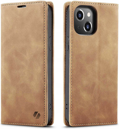 Spacecase Wallet Δερμάτινο / Σιλικόνης Καφέ (iPhone 15)