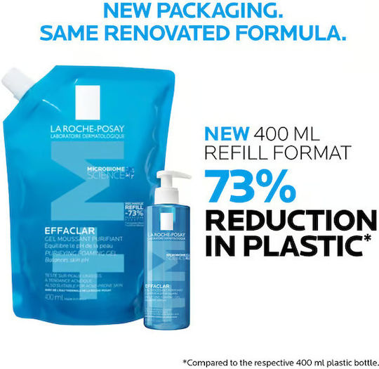 La Roche Posay Effaclar Refill Gel Cleansing Face for Acne-Prone Skin 400ml